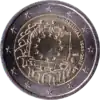 Moneda de 2 euros conmemorativa del 30 aniversario de la bandera europea emitida por Portugal