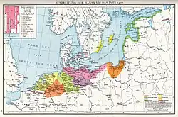 Extensión de la Liga Hanseática en 1400.