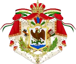 Escudo de armas del Primer Imperio mexicano (1821-1823).