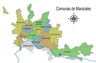 Comunas de la ciudad de Manizales.