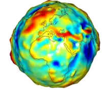 Imagen del globo terráqueo que combina el color con la topografía.