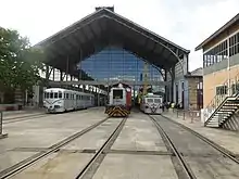 La estación de Delicias, exhibición al aire libre del Museo del Ferrocarril de Madrid.