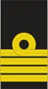 Insignia de capitán de navío de la Marina de Brasil.