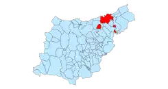 Extensión del municipio en la provincia