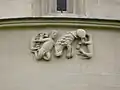 David vence al león, relieve románico, Iglesia de Schöngrabern (Austria), c. 1220