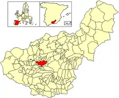 Extensión del municipio en la provincia.