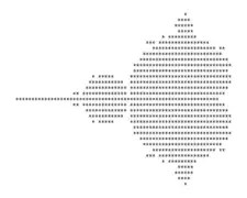 Conjunto de Mandelbrot usando caracteres ASCII.