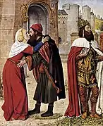 Maestro de Moulins: El encuentro en la Puerta de Oro, hacia 1488.