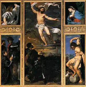 Políptico AveroldiÓleo sobre tabla, 278 x 122 cm, iglesia de los Santos Nazario y Celso (Brescia).