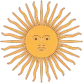 Sol de Mayo en la bandera de la Argentina, est. 1818