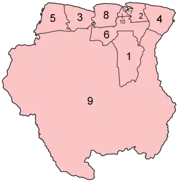 Distritos de Surinam