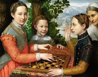El juego de ajedrez, de Sofonisba Anguissola, 1555.