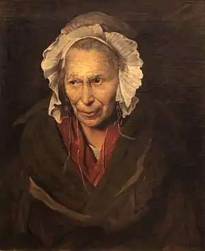 Mujer demente, 1822-1828, óleo sobre lienzo, 72 × 58 cm, Museo de Bellas Artes de Lyon.