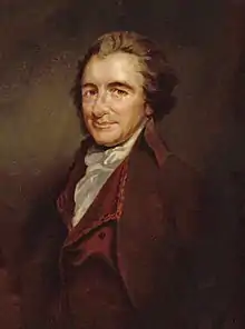 El británico Thomas Paine tuvo una trayectoria vital ligada a las revoluciones americana y francesa. Expulsado de Inglaterra, también tuvo problemas con el periodo del Terror de Robespierre, y acabó su vida en suelo norteamericano. Fue autor de tres importantes libros: el liberal Common Sense (El sentido común) donde defiende la independencia de Estados Unidos, el polemista The Rights of Man (Los derechos del hombre) respondiendo al ataque a los excesos revolucionarios de Francia de Edmund Burke (quien, por el contrario, había defendido la americana, aunque con argumentos más conservadores que los radicales de Paine); y el anticlerical y volteriano The Age of Reason (La edad de la razón).