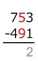 5 − 9 = …¡El minuendo (5) es demasiado pequeño!